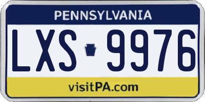 PA license plate LXS9976