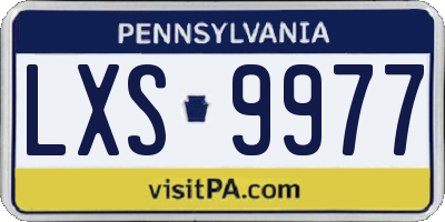 PA license plate LXS9977