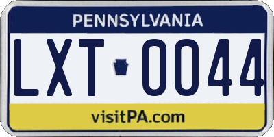 PA license plate LXT0044