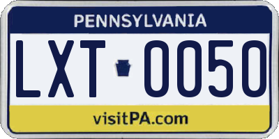 PA license plate LXT0050