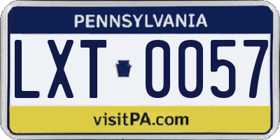 PA license plate LXT0057