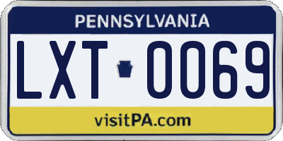 PA license plate LXT0069