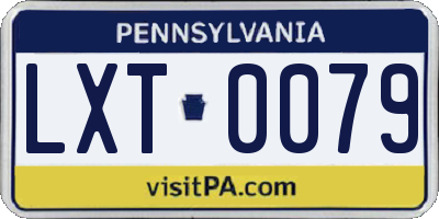 PA license plate LXT0079