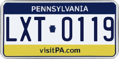 PA license plate LXT0119