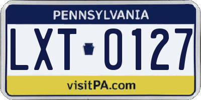 PA license plate LXT0127