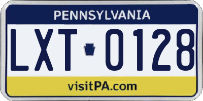 PA license plate LXT0128