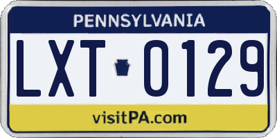 PA license plate LXT0129