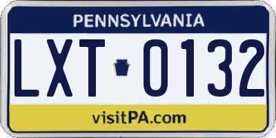 PA license plate LXT0132