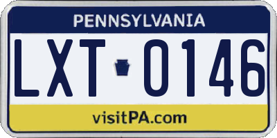 PA license plate LXT0146