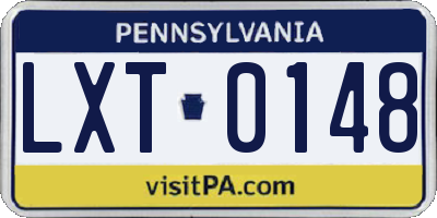 PA license plate LXT0148