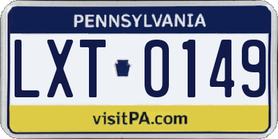PA license plate LXT0149