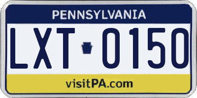 PA license plate LXT0150