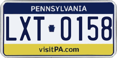 PA license plate LXT0158