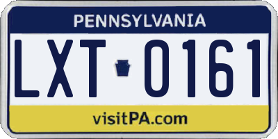 PA license plate LXT0161