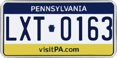 PA license plate LXT0163