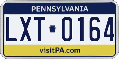 PA license plate LXT0164