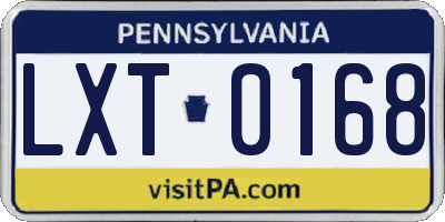 PA license plate LXT0168