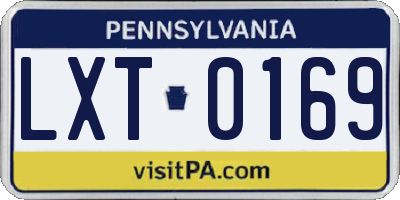 PA license plate LXT0169