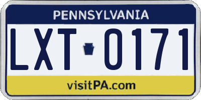 PA license plate LXT0171