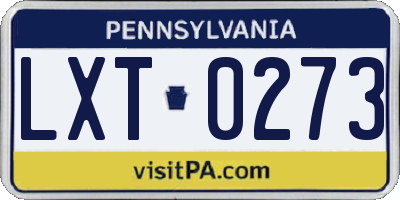 PA license plate LXT0273