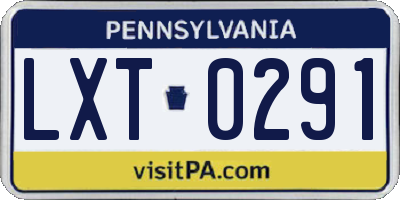 PA license plate LXT0291