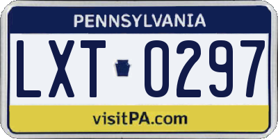 PA license plate LXT0297