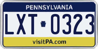 PA license plate LXT0323