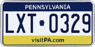 PA license plate LXT0329