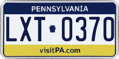 PA license plate LXT0370