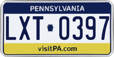 PA license plate LXT0397