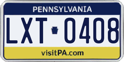 PA license plate LXT0408