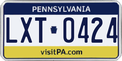 PA license plate LXT0424