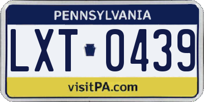 PA license plate LXT0439