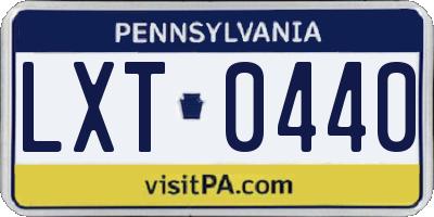 PA license plate LXT0440