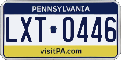 PA license plate LXT0446