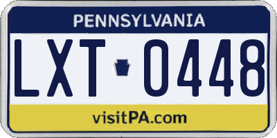 PA license plate LXT0448