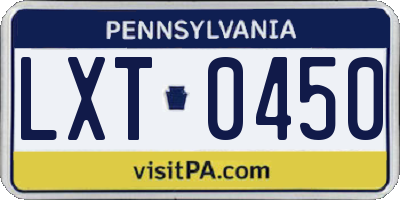 PA license plate LXT0450