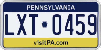 PA license plate LXT0459