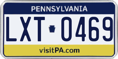 PA license plate LXT0469
