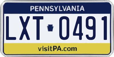 PA license plate LXT0491