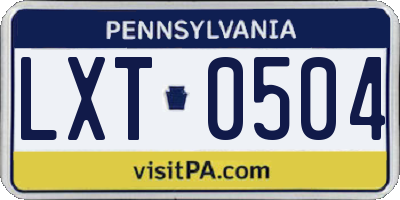 PA license plate LXT0504