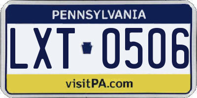 PA license plate LXT0506