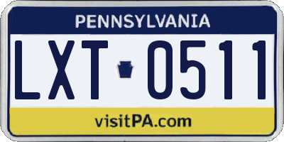 PA license plate LXT0511