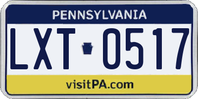PA license plate LXT0517