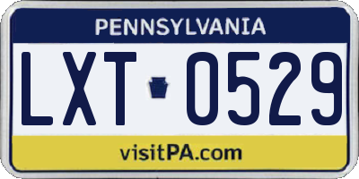 PA license plate LXT0529
