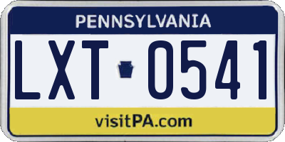 PA license plate LXT0541