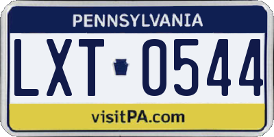PA license plate LXT0544