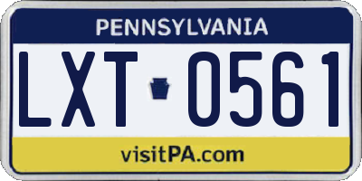 PA license plate LXT0561