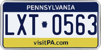 PA license plate LXT0563