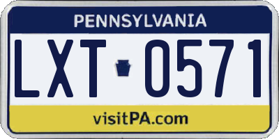 PA license plate LXT0571